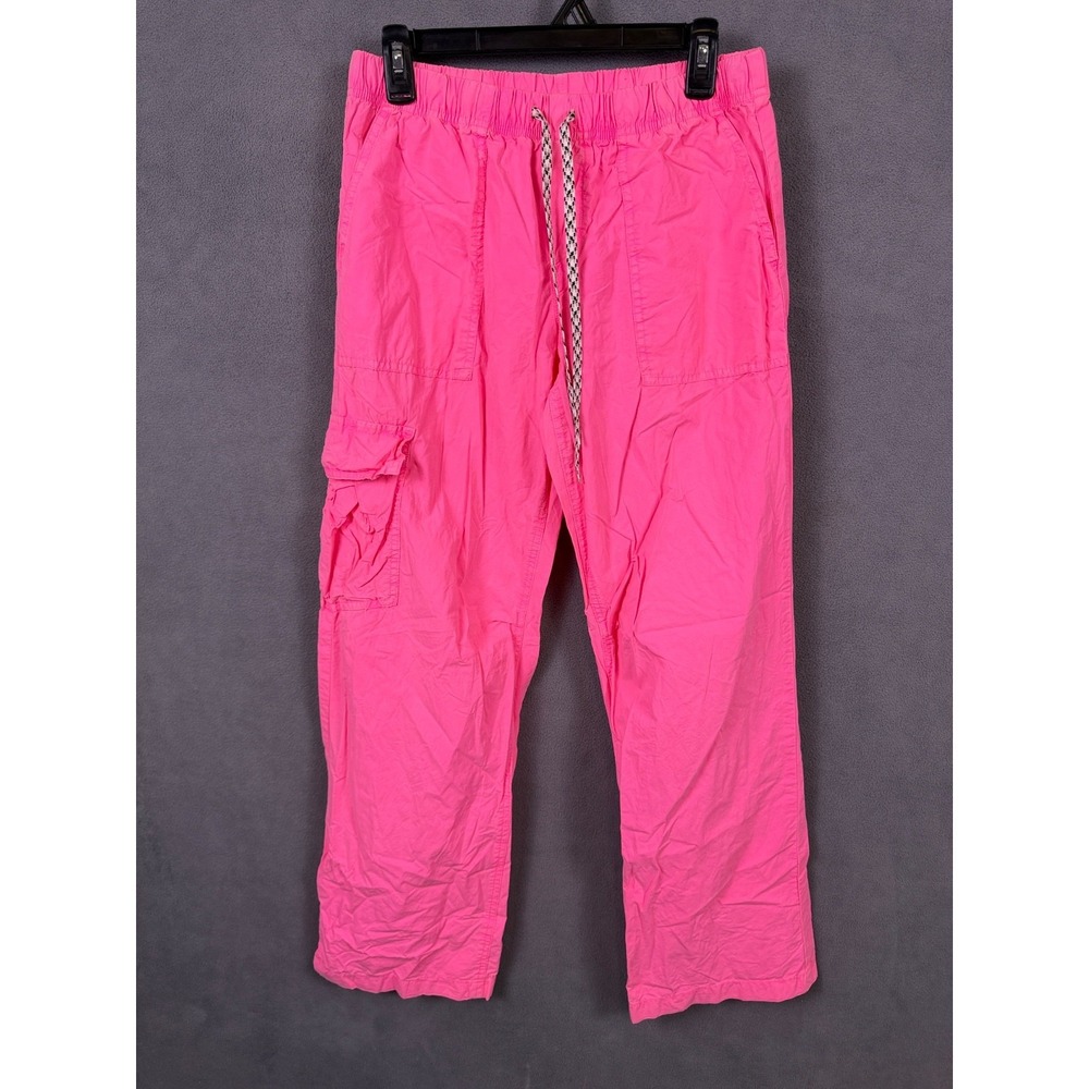 Aerie Baggy Cargo Skater Pants Coral Pink Neon Sz S Oversized Wide Leg Beachy